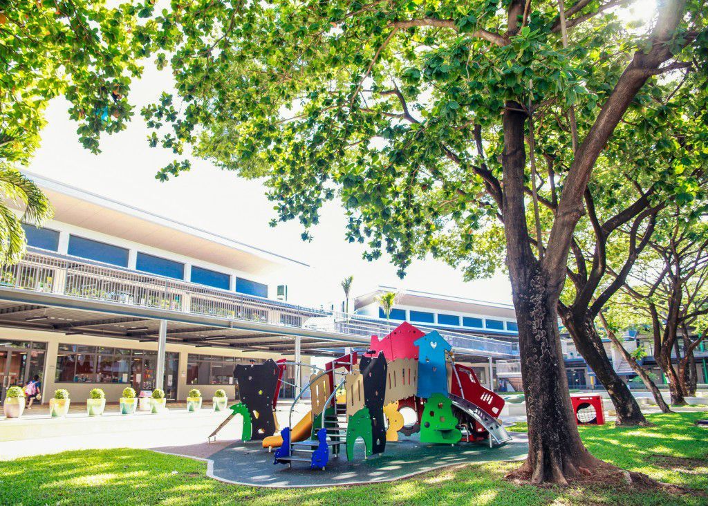 plenty of green, outdoor spaces surrounding the school
